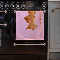 Glitter Leaf Kitchen Towel - Pink