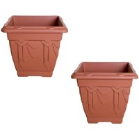 30cm Terracotta Square Venetian Pot - Terracotta / 2