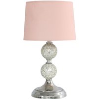 Harmony Mosaic Crackle Table Lamp - Pink