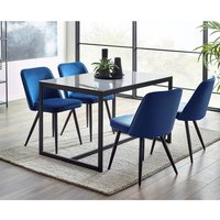 Julian Bowen, Chicago Dining Table and 4 Burgess Chairs Set - Smoked Glass Julian Bowen, Chicago Dining Table and 4 Burgess Chairs Set - Smoked Glass