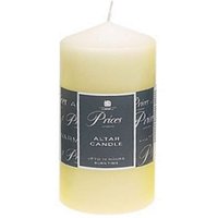 Prices Altar Pillar Candle 150 x 80mm Unscented Smokeless Non Drip 75H - Cream / 1