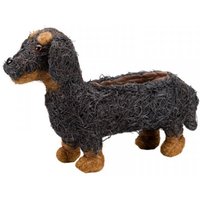 Sausage Dog Flower Planter - Black/Brown