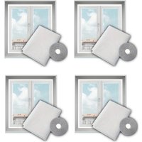 White Window Fly Net Mesh Insect Screen Hook and Loop Tape 150 x 130cm - White / 4