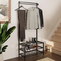 3 Tier Large Metal Hallway Storage Rack - Black