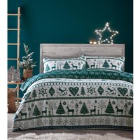 Noel Christmas Duvet Cover Set - Teal / Single