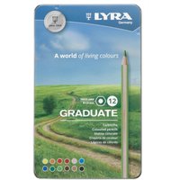 Lyra Graduate Coloured Pencils 12 Piece Metal Tin Set - Multi Colour