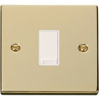 Polished Brass 10A 1 Gang Intermediate Light Switch - White