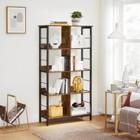 VASAGLE Bookcase, Open Storage Unit, 8 Compartments - Bronze