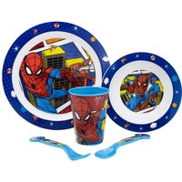 Spiderman Midnight 5PC Breakfast Set Microwave Save - Blue