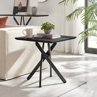 Leonardo Side Table Veneer Top Black Leg - Black