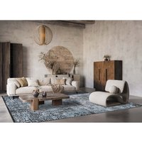 Belgravia Living Room Area Rug Metallic Sheen Contemporary Illusion Design - Navy / 170cm