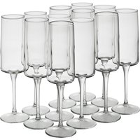 Tall Stemmed Flute Wine Glasses - Clear / 12