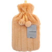 Luxurious Faux Fur Hot Water Bottle - Orange