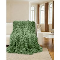 Super Snug Chunky Popcorn Throw 200x240 - Olive