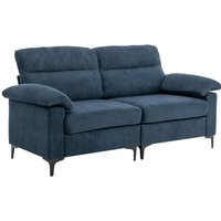 2-Seater Chenille Upholstered Sofa - Blue