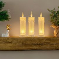 3 Set of LED Flameless Pillar Candles - White