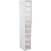 Nine Tier Foldable Shoe Cabinet - White