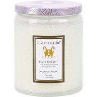 Soy Wax Scented Candle with Embossing Glass Cup - Translucent White