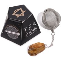 Raw Crystal Gemstone Tea Strainer Gold Tigers Eye - Brown