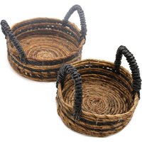 Banana Leaf Hitam Raffia Basket Set of 2 Multicolor - Multicolor