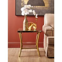 Kensington Townhouse Mirror Side Table with Gold Legs - Silver