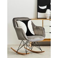 Stockholm Small Grey Velvet Rocking Chair - Grey