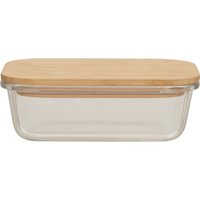 Freska 640ml Glass Container With Bamboo Lid - Transparent