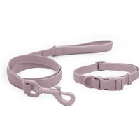 HugglePets Skye & Murphy All Weather Snappy Dog Collar & Lead Set - Blush, Medium - Blush / Medium