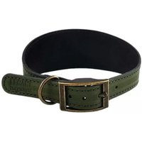 HugglePets Legacy Leather Hound Collar - Merlot, Small - Khaki / Small