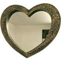 Gold Heart Shape Designer Wall Mirror - Gold