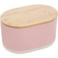 Geome Pink Bread Bin in Stoneware - Pink