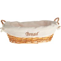 Willow Small Oblong Wicker Bread Basket With Cream Inner - Natural