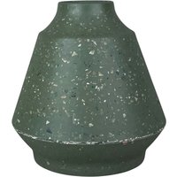 Four Candle Earthy Sage Bamboo Terrazzo Skandi Vase 18cm in Green