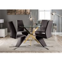 Novara Dining Table With Four Willow Dining Chairs - Black