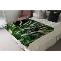 Decorative Cat Tail Grass Growing Along A Walkway Blanket - Green