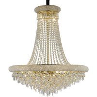 Alexandra Ceiling Pendant Chandelier 18 Light French Gold, Crystal - Gold