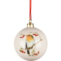 Once Upon a Christmas, Ceramic Robin Bauble - White Once Upon a Christmas, Ceramic Robin Bauble - White