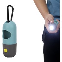 Dog Poop Bag Holder with LED Torch - Blue
