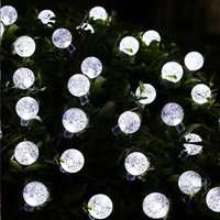 Waterproof Crystal Ball Decorative Solar Lights - White Light / 50