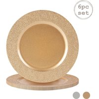 Metallic Melamine Hammered Charger Plates - Hammered Gold / 6