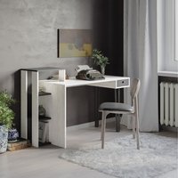 Decortie, Loyd Study Desk With Drawer And Bookshelves - White Decortie, Loyd Study Desk With Drawer And Bookshelves - White