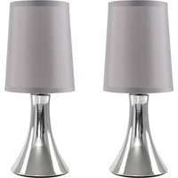 Set of 2 Trumpet Touch Table Lamps - Grey