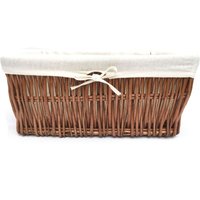 Wider Large Big Wicker Storage Basket Xmas Hamper Lined - Brown / 40cm