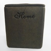 Strong Padded Rectangle Laundry Basket Chest Seat Pouffe Footstool - Brown / 36cm