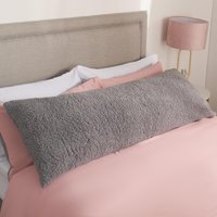Teddy Fleece Lumbar Support Pillow - Grey