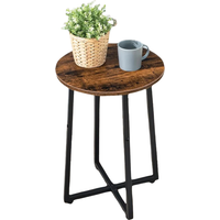 Industrial 55CM Tall Narrow Side Table - Brown