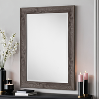 Rustic Grey Wash Rectangular Mirror - Light Grey / 92.5cm