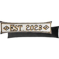 Abstract Velvet Draught Excluder - White/Black