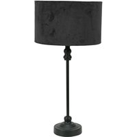 Maggie Black Table Lamp Velvet Shade - Black / Yes