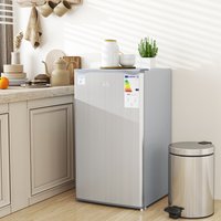 HOMCOM 91 Litre Freestanding Under Counter Fridge Lockable - Silver
